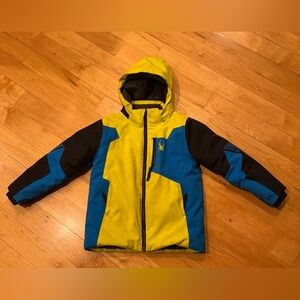 Spyder Yellow, Blue & Black Kids Winter Jacket